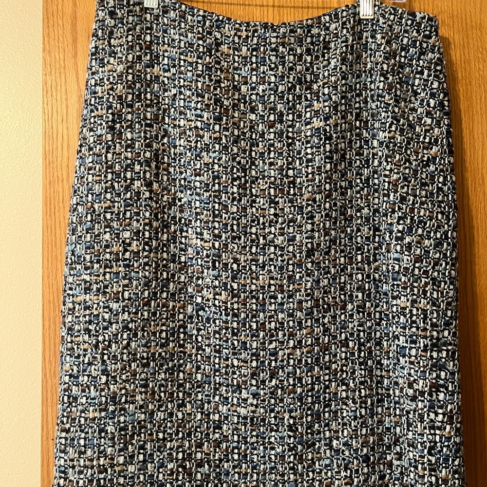 Talbots Tweed Pencil Skirt - Black, Brown, and Cream